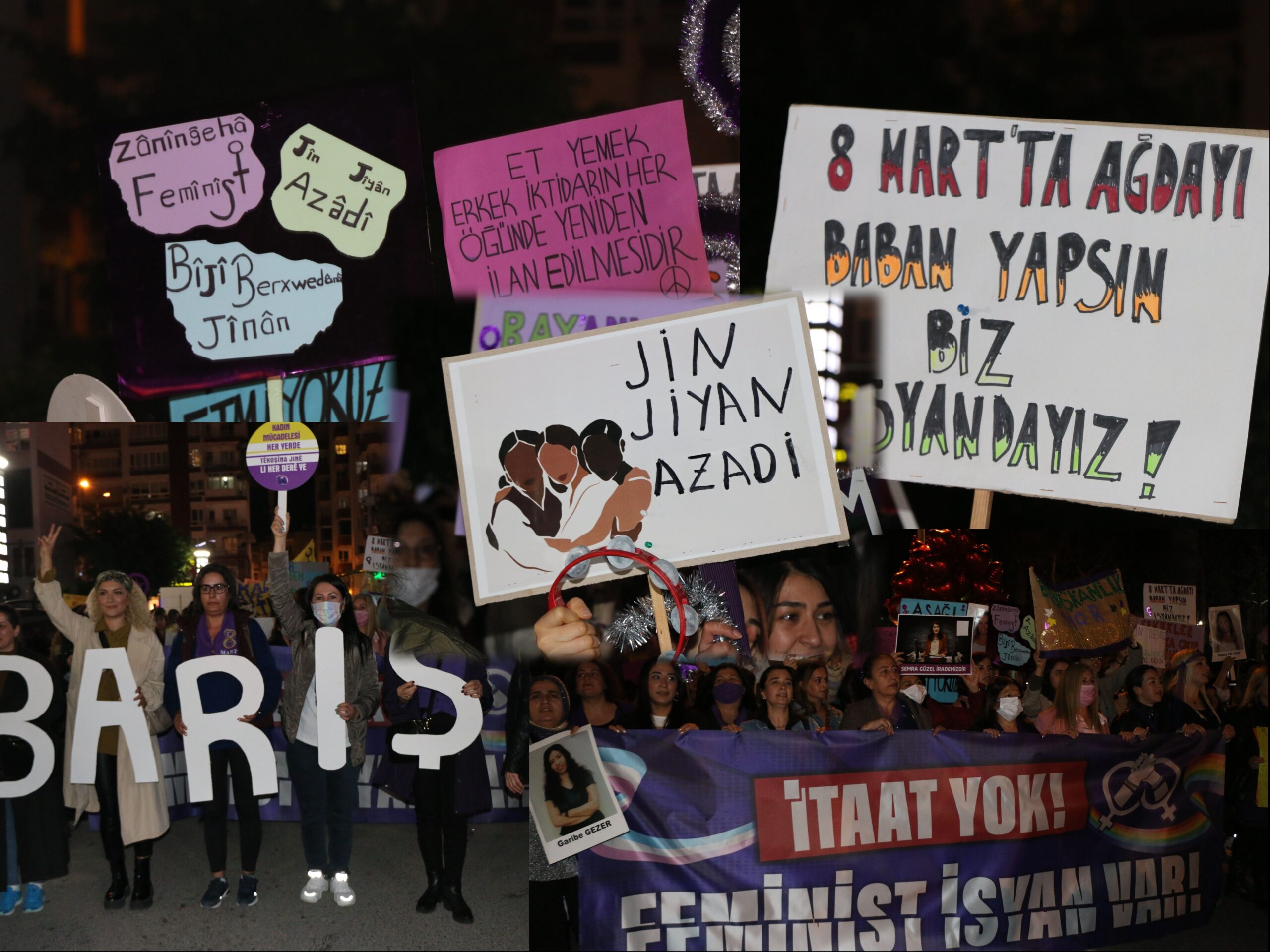Mersin'de yüzlerce kadın 'Feminist Gece Yürüyüşü' düzenledi-VİDEO - PİRHA